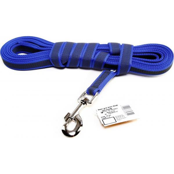 Lange lijn hond - 20mm x 5m - Met handvat - Blauw | Hondenriemen