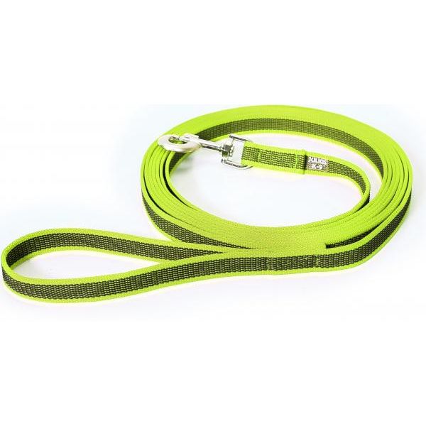 Lange lijn hond - 20mm x 5m - Met handvat - Neon | Hondenriemen