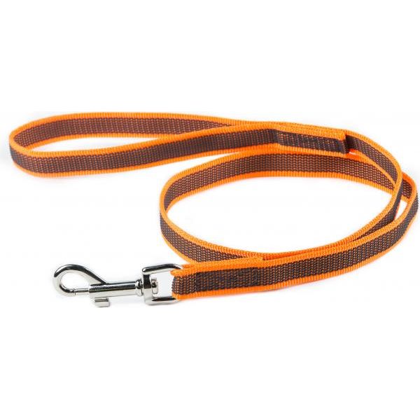 Hondenriem - 20mm x 1,2m - Met handvat - Oranje | Hondenriemen