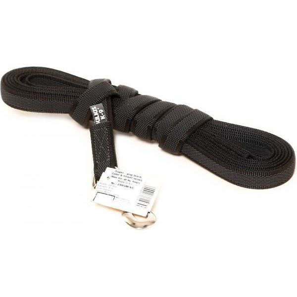 Lange lijn hond - 20mm x 5m - Met handvat - Zwart | Hondenriemen