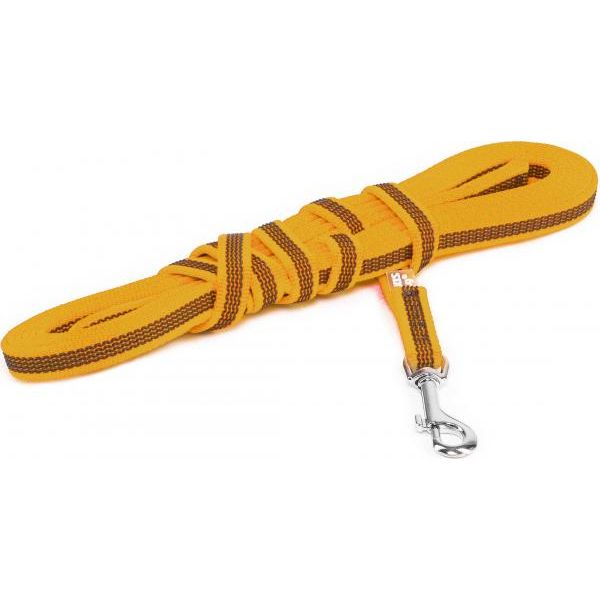 Lange lijn hond- 14mm x 5m - Met handvat - Oranje | Hondenriemen