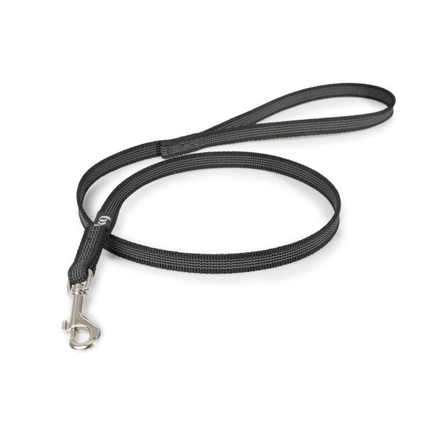 Hondenriem - 14mm x 1m - Met handvat - Zwart | Hondenriemen