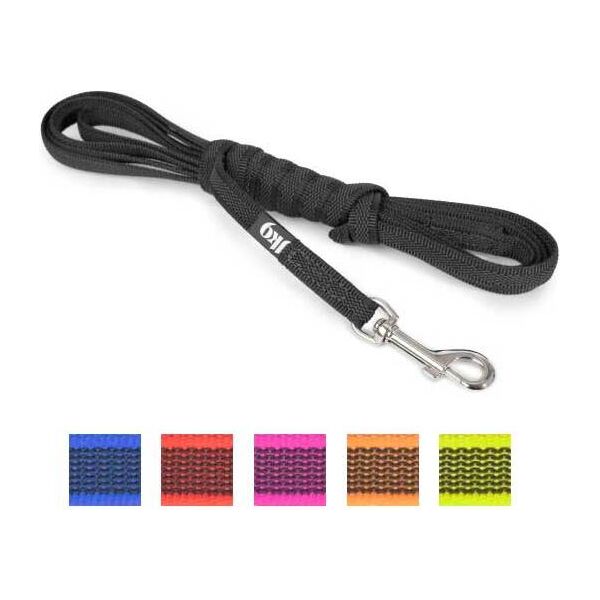 Lange lijn hond - 14mm x 3m - Met handvat - Zwart | Hondenriemen